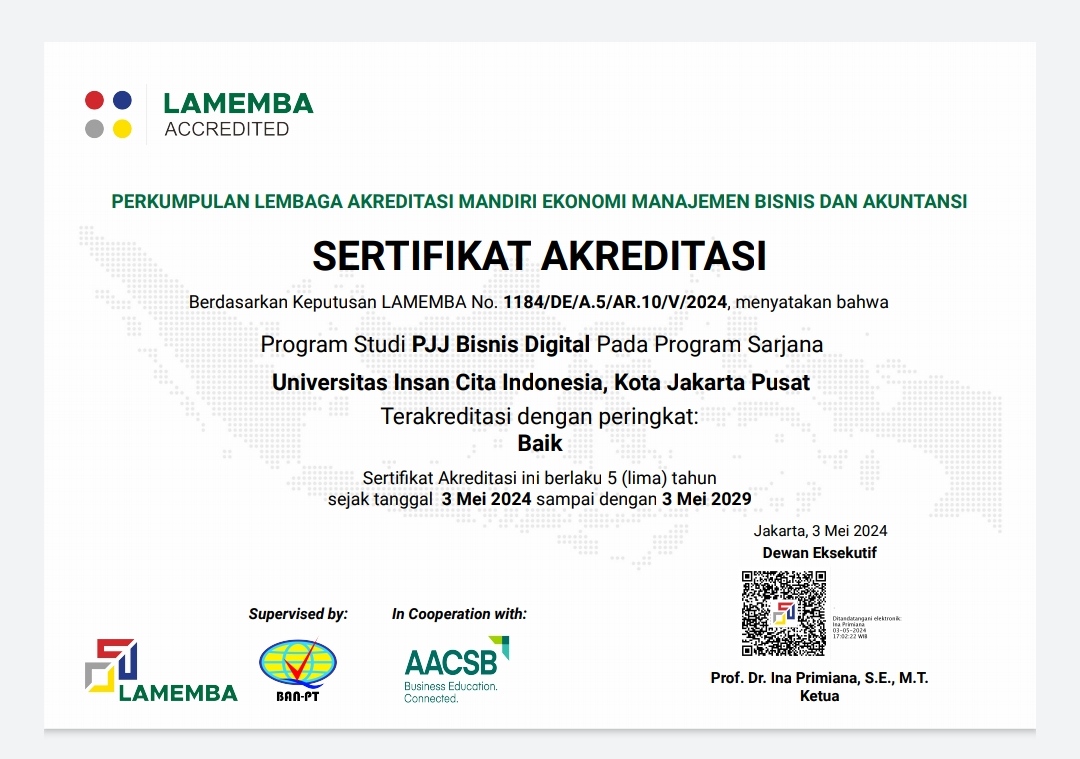 Prodi Bisnis Digital Uici Raih Akreditasi Baik Dari Lamemba Klikers